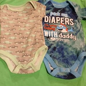3-6 Month Kids One Piece Set - Blue and Gray